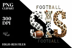 Watercolor Football Sis Letter Collection Product Image 3