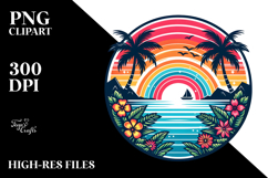 Retro Tropical Rainbow Sunset, 20 oz Tumbler Product Image 2