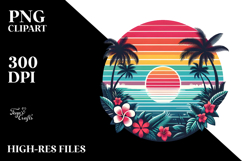 Retro Tropical Rainbow Sunset, 20 oz Tumbler Product Image 2