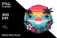 Retro Tropical Rainbow Sunset, 20 oz Tumbler Product Image 2