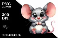 Funny Shy Mouse Clipart PNG Product Image 3
