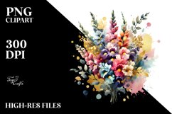 Watercolor Abstract Snapdragon Bouquet Product Image 1