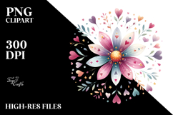 Colorful Watercolor Digital Painting with Simple Flower PNG Product Image 2