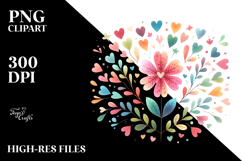 Simple Boho Flower with Heart Petals PNG Product Image 2