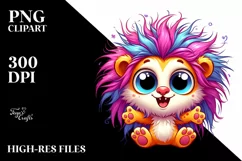 Cute Colorful Cartoon Lion | Sublimation | Clipart Product Image 1
