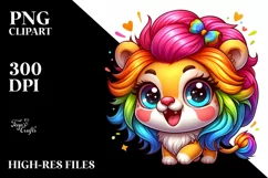 Colorful Baby Lion PNG Product Image 2