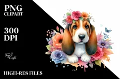 Cute Colorful Basset Hound Clipart Product Image 3