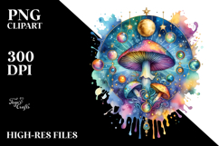Vibrant Magical Celestial Mushroom PNG Product Image 2