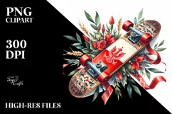 Vintage Skateboard Ribbons Clipart Product Image 1