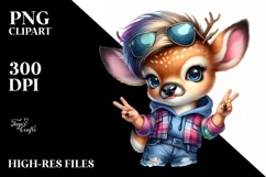 Funny Baby Deer with Jeans PNG Product Image 1