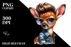 Funny Baby Deer with Jeans PNG Product Image 1