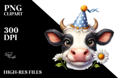 Enthusiastic Cow Portrait Clipart Product Image 2