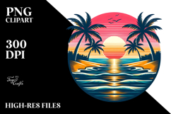 Retro Tropical Beach Sunset, 20 oz Tumbler Product Image 2