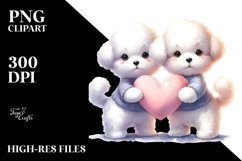 Bichon Frise Double Tail Heart PNG Product Image 2