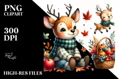 Quirky Baby Deer with Autumn Vegetables | Sublimation | Product Image 1