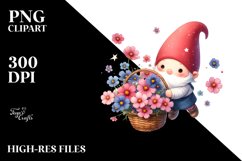 Cute Gnome with Cosmos PNG Product Image 2