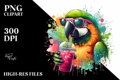colorful drink with Parrot | Sunglasses | Vibrant Vibe Product Image 3