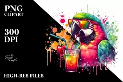 colorful drink with Parrot | Sunglasses | Vibrant Vibe Product Image 1