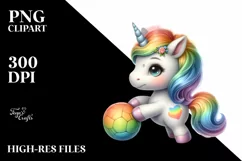 Happy Baby Unicorn Playing | Sublimation | Clipart Product Image 3