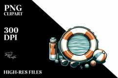 Vintage Tropical Beachbuoy | Sublimation Clipart Product Image 3