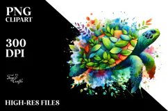 Abstract Vibrant Watercolor Turtle, 20 oz Tumbler Product Image 2