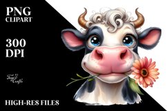 Expressive Sticker Cow Clipart Product Image 1