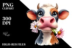 Expressive Sticker Cow Clipart Product Image 1