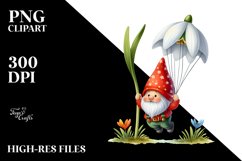 Cute Gnome Snowdrop | Sublimation Clipart Product Image 3