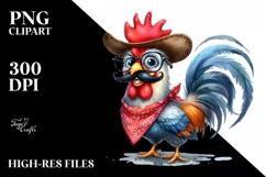 Proud Rooster Standing Bandana Clipart Product Image 1