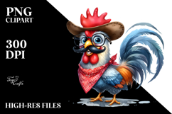 Proud Rooster Standing Bandana Clipart Product Image 2