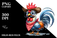 Proud Rooster Standing Bandana Clipart Product Image 2