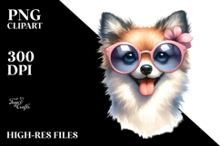 Whimsical Dog with Oversized Sunglasses PNG Product Image 2