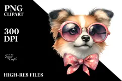 Whimsical Dog with Oversized Sunglasses PNG Product Image 2