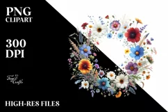 Colorful Watercolor Wild Flowers | Sublimation | Clipart Product Image 1