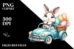 Bunny with Car Easter Eggs PNG Product Image 2