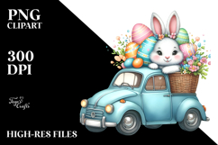Bunny with Car Easter Eggs PNG Product Image 2