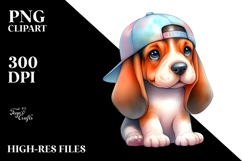 Expressive Bloodhound with Crazy Haircut, Transparent PNG Product Image 2