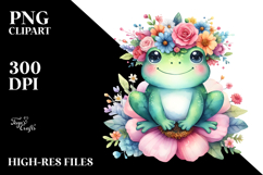 Cute Frog Watercolor Pastel Clipart Product Image 2