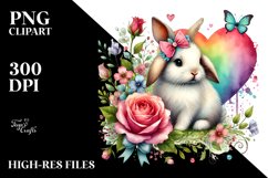 Colorful Baby Rabbit Heart PNG Product Image 2