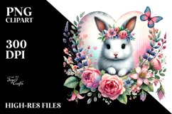 Colorful Baby Rabbit Heart PNG Product Image 2