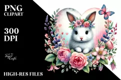 Colorful Baby Rabbit Heart PNG Product Image 2