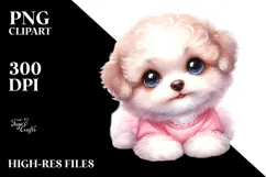 Baby Bichpoo Watercolor Cute PNG Product Image 2