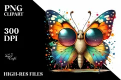 Colorful Butterfly Sunglasses | Sublimation Clipart Product Image 3