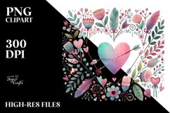 Cute Boho Valentines Heart PNG Product Image 2