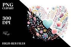 Cute Boho Valentines Heart PNG Product Image 2