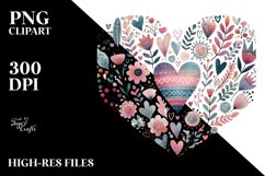 Cute Boho Valentines Heart PNG Product Image 2
