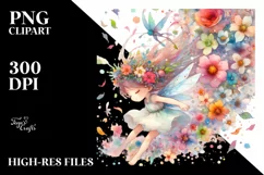 Small Cute Fairy Tumbling with Flower Petals Product Image 1