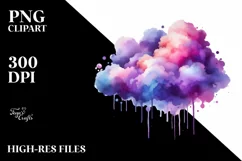 Colorful Purple Watercolor Cloud Silver Foil Product Image 3