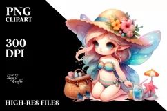Colorful Beachwear Fairy | Clipart Product Image 1
