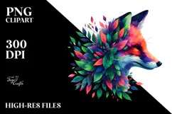 Vibrant Fox made of Plant Leaves Product Image 2